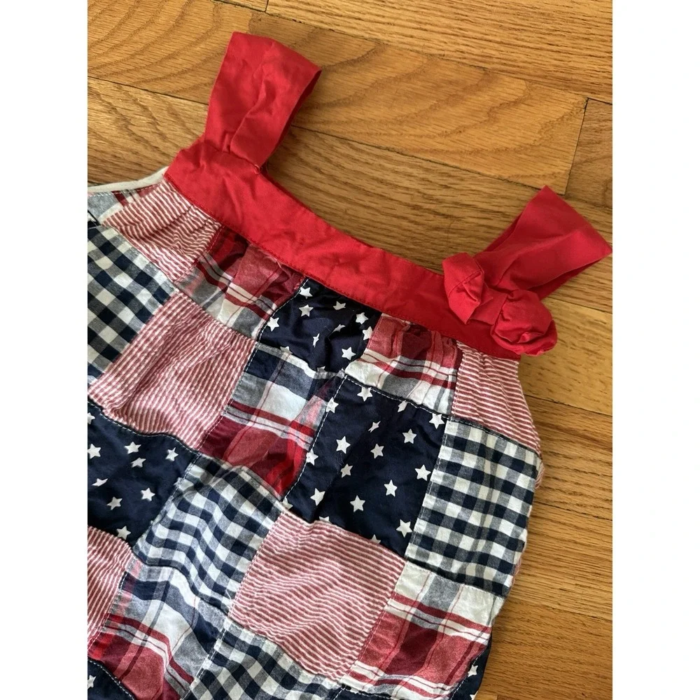 Gymboree Girls 10 American Cutie Plaid Madras Shift‎ Dress Patriotic